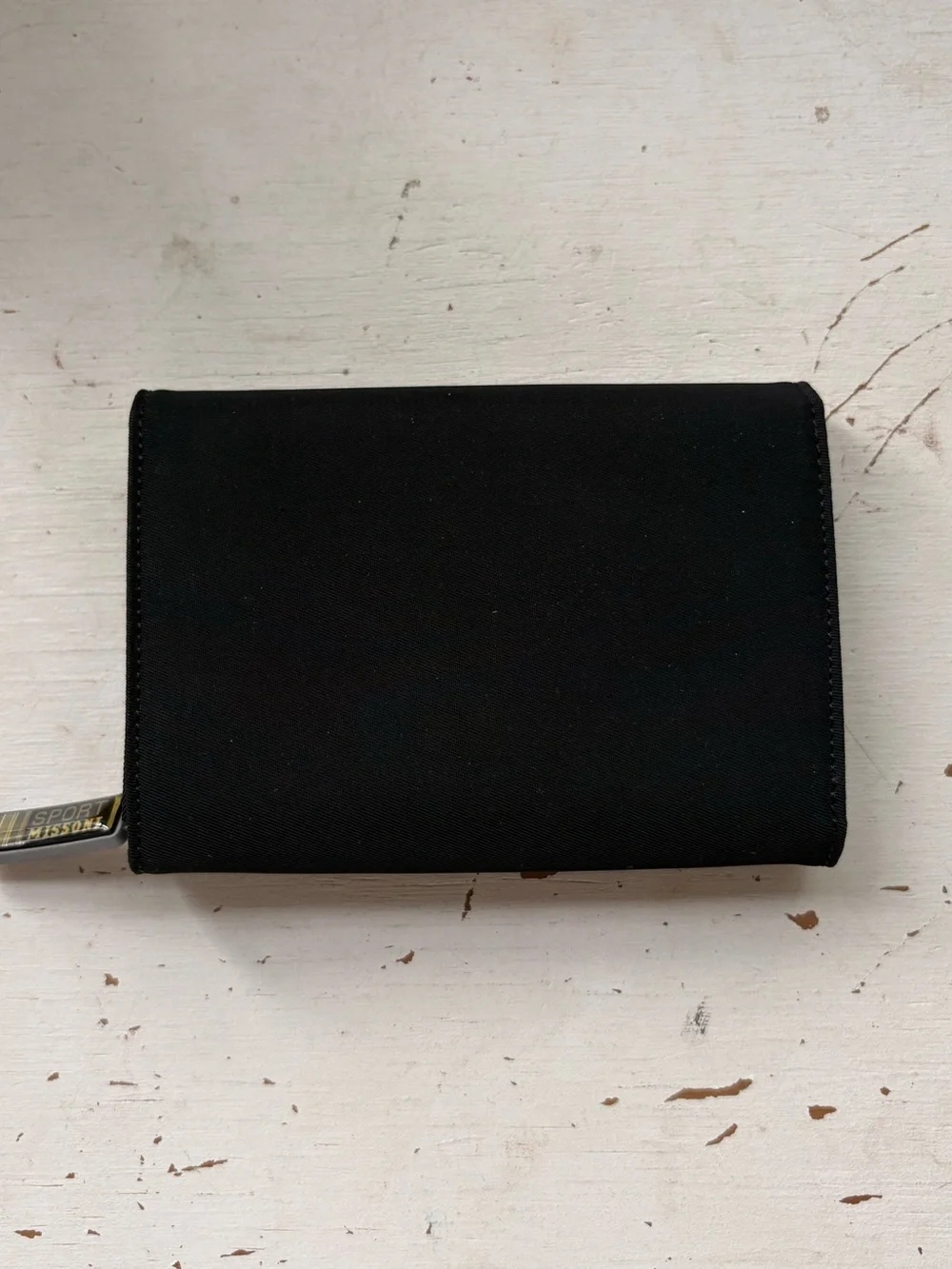 Sport Missoni black nylon flap wallet with button closure